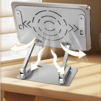 Book Stand with Page Clips Stable Adjustable Book Holder Portable Metal Textbook Stand for Desk, Office