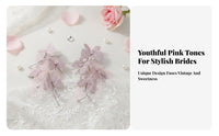 2 Pieces Rosy Fairy Hair Barrette S Sweet Design Wedding Fairy Hairpins Feather Hair Barrette Elegant Design for Weddings