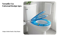 Universal Fit Family Toilet Seat Easy to Clean Double Use Toilet Seat Heavy Duty Bathroom Fixture Crack Resistant for Children, Toddlers, Families, Home
