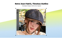 Unisex Octagonal Cap, Jean Newsboy, Street Style