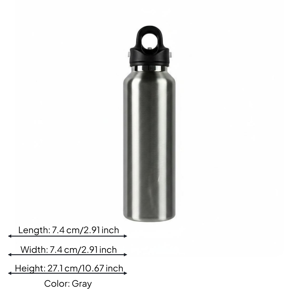 Hinged-Lid Water Bottle Hot or Cold Stainless Steel Water Bottle