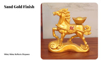 Finely Crafted Horse with Yuanbao Figurine High-Quality Craftsmanship Chinese Auspicious Horse Figurine Intricate Details for Office, Home