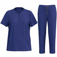 Scrub Set Multiple Pockets Nursing Medical Attire Set Stretch Material