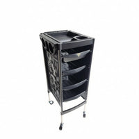 Hairdressing Storage Trolley Molded Compartments Salon Storage Trolley Tool Graphics