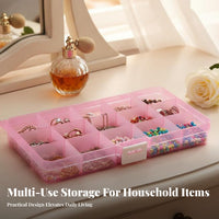 Transparent Body 15 Compartment Plastic Organizer Multi-Purpose 15 Grid Plastic Organizer Portable for DIY Enthusiasts, Home, Workshop, Desk