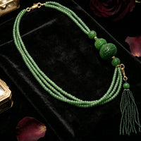 Pendant Necklace with Tassel Vintageretro-Chic Layered Beaded Necklace Faceted