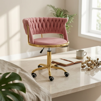 Tufted Swivel Chair Padded Seating Curved Backrest
