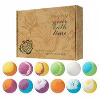 12 Pieces 12 Piece Bath Set Retail Box Mineral Ball Gift Ready Packaging