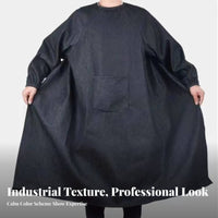 Thickened Material Long Sleeve Denim Smock Stain-Resistant Denim Work Coverall Large Front Pocket for Mechanics, Factory, Workshop