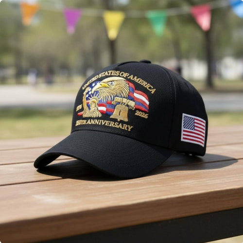 USA 250th Anniversary Cap 100% Cotton 1776-2026 Commemorative Hat for Collectors