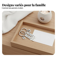 2 Pieces New Parent Keychain Stainless Steel Mom and Dad Keychain Keepsake Gift