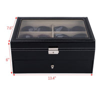 Eyewear Storage Box with Drawer Two-Layer Sunglass Organizer 12-Slot for Vanity