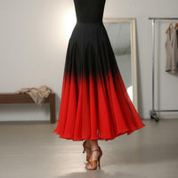 Gradient Color Swing Skirt Breathable Long Modern Dance Skirt Elastic Waist for Dancers, Artists