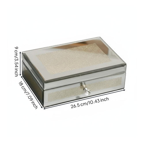 Glass Jewelry Box Luxury Jewelry Organizer Compact Band Earring Necklace Box
