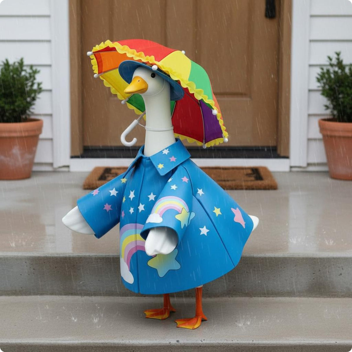 Goose Raincoat Set Festival Garden Decor Outdoor for Yard