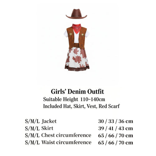 Cowboy Costume Set Fringed Vest Western Themed Outfit Family Matching Cowgirl Costume Set for Halloween