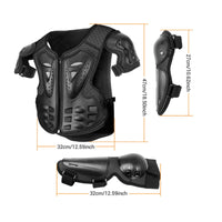 5 Pieces Kids Motorcycle Protective Gear Suit Shock Absorbing for Skiing