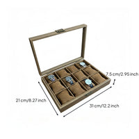 Watch Storage Box Clear View Lid Watch Display Case Premium Design for Bedroom