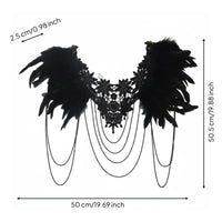 Lace Feather Shawl Medieval-Inspired Aesthetic Feather Shoulder Cape Luxury Look