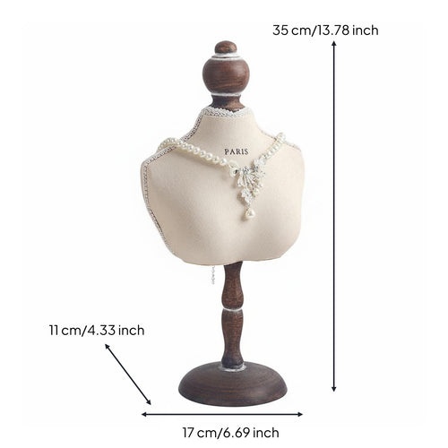 Pearl Necklace Display Stand Decorative Jewelry Holder Bust Elegant