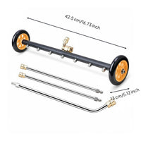 2-in-1 Undercarriage Cleaner Water Broom 360° Rotatable Wheels for Deck, Patio