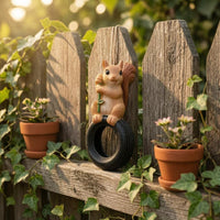 Hanging Squirrel Decoration Jute Rope Squirrel Ornament Outdoor