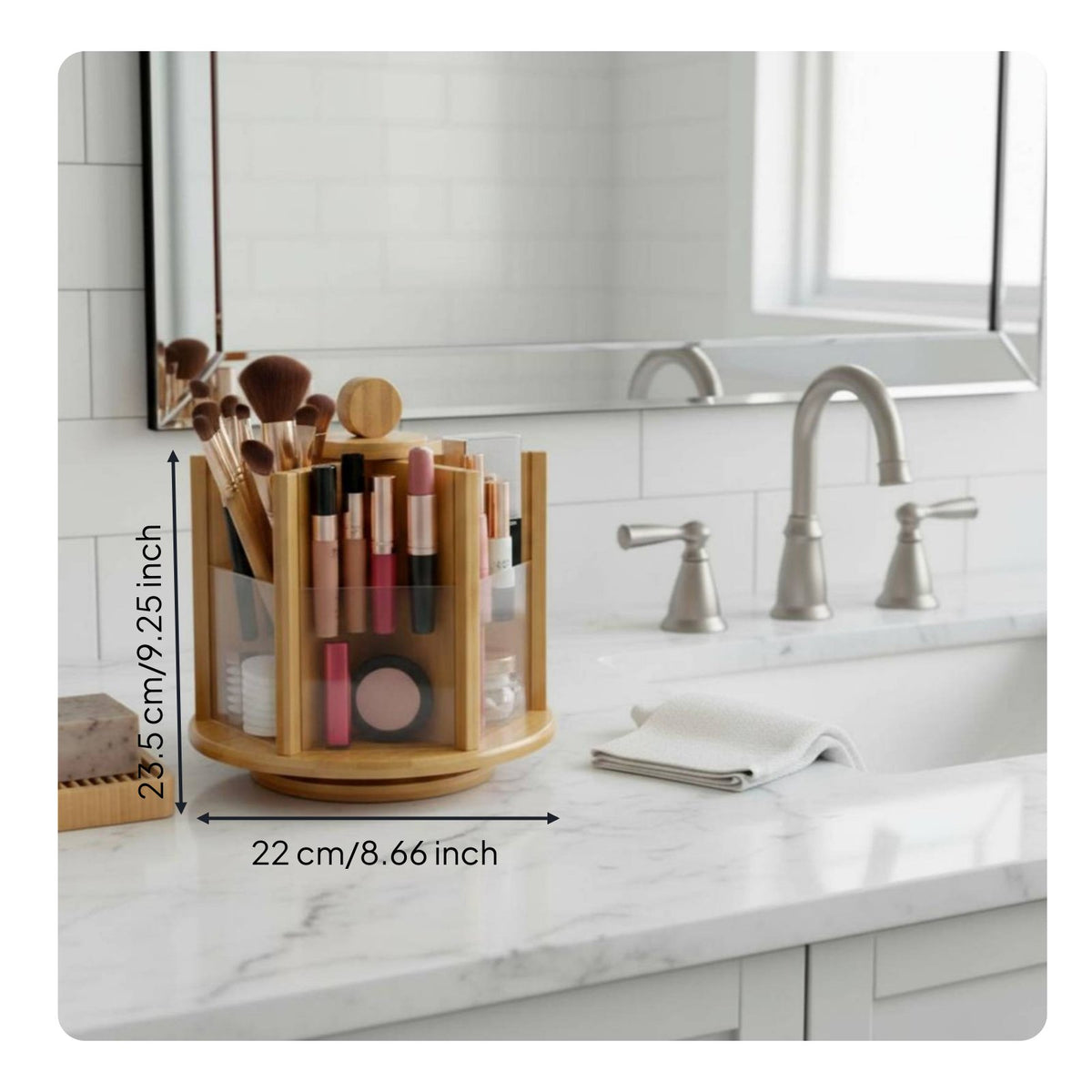 Rotating Makeup Organizer Large Capacity Turntable Cosmetic Holder