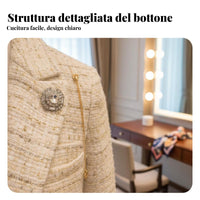 Pearl and Crystal Button Luxury Look Rhinestone Shank Button Elegant Design