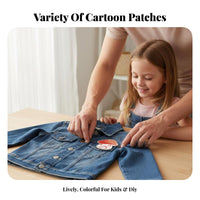 12 Pieces Easy to Apply Cartoon Embroidery Badge Washable Cartoon Sewing Embroidery Applique Es for Girls, Kids, Backpack Customization