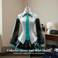 Virtual Singer Uniform striking Teal trims Multi-Piece Anime Suit for Carnival