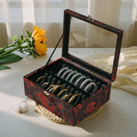 Bangle Organizer Box Dust Shielded Adjustable Bracelet Storage Box Metal Buckle Closure Bangle Case with Slots