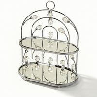 Dessert Stand with Mirrored Trays Arched Pastry Stand with Crystal Drops Ornate Display Tray for Confectioners, Weddings