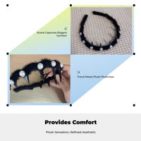 Crystal Wave Headband, Plush, Thin, Comfortable