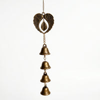 Bronze-Toned Angel Wing Wind Chime Home Decor Clear Ringing Sound for Garden
