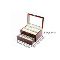 20-Slot Watch Box Piano Glossy Finish Wooden Watch Box Gold-Colored Hardware