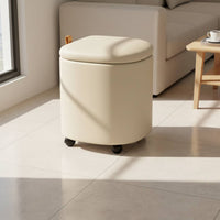 Makeup Chair with Wheels Soft Padded Seat Storage Ottoman Stool for Bedroom