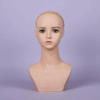 Mannequin Head with Shoulders PVC Material Shoulder Mannequin Head Ear Holes for Salon Owners