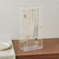 Necklace Display Box Transparent Acrylic Necklace Box Compact Organizer