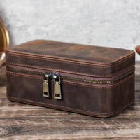 Zip-Around Watch Case Stitched Watch Storage Box Portable