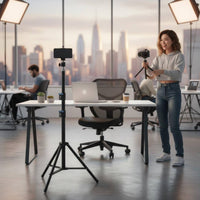 Two Phone Tripod Foldable Design Multi Phone Stand Portable for Selfie Photos