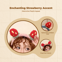 Plush Strawberry Headband, Cute Hair Accessories, Kids Party