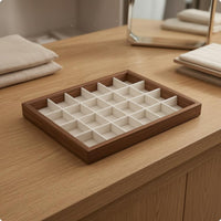 Rectangular Jewelry Display Tray Shallow Walnut Jewelry Tray Elegant Design