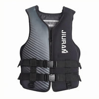 Neoprene Life Jacket Black and Gray Buoyancy Support Vest Range of Motion