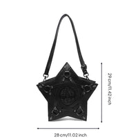 Star Shoulder Bag Punk Star-Shaped Bag Pu Leather Backpack for Streetwear