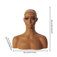 Hairpiece Display Head Natural Makeup Look Female Hairpiece Head Lightweight