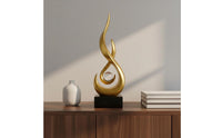 Shaped Statue Fluid Design Abstract Statue Modern Spiral Figurine Handmade Resin Art Piece with Sphere Non-Slip Base