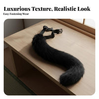 Cosplay Canine Tail Japanese Design Cat Girl Costume Tail Handmade Adjustable Strap for Cosplayers, Comic Conventions