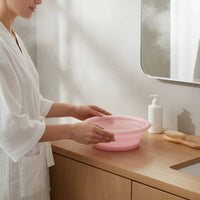 Foldable Silicone Face Basin Matte Finish Collapsible Face Bowl Ribbed