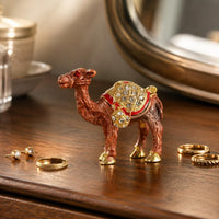 Camel Figurine Jewel Accents Miniature Statue Red Eyes