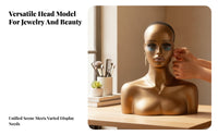 Mannequin Head with Shoulders Built-in Ears Smooth Surface Tabletop Bust Female Mannequin Bust for Photography